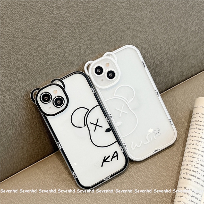 Ốp Điện Thoại Dẻo Họa Tiết Hoạt Hình Tai Gấu Dễ Thương Cho iPhone 14 13 12 11 Pro Max Xs Max Xr X 6 6s Plus