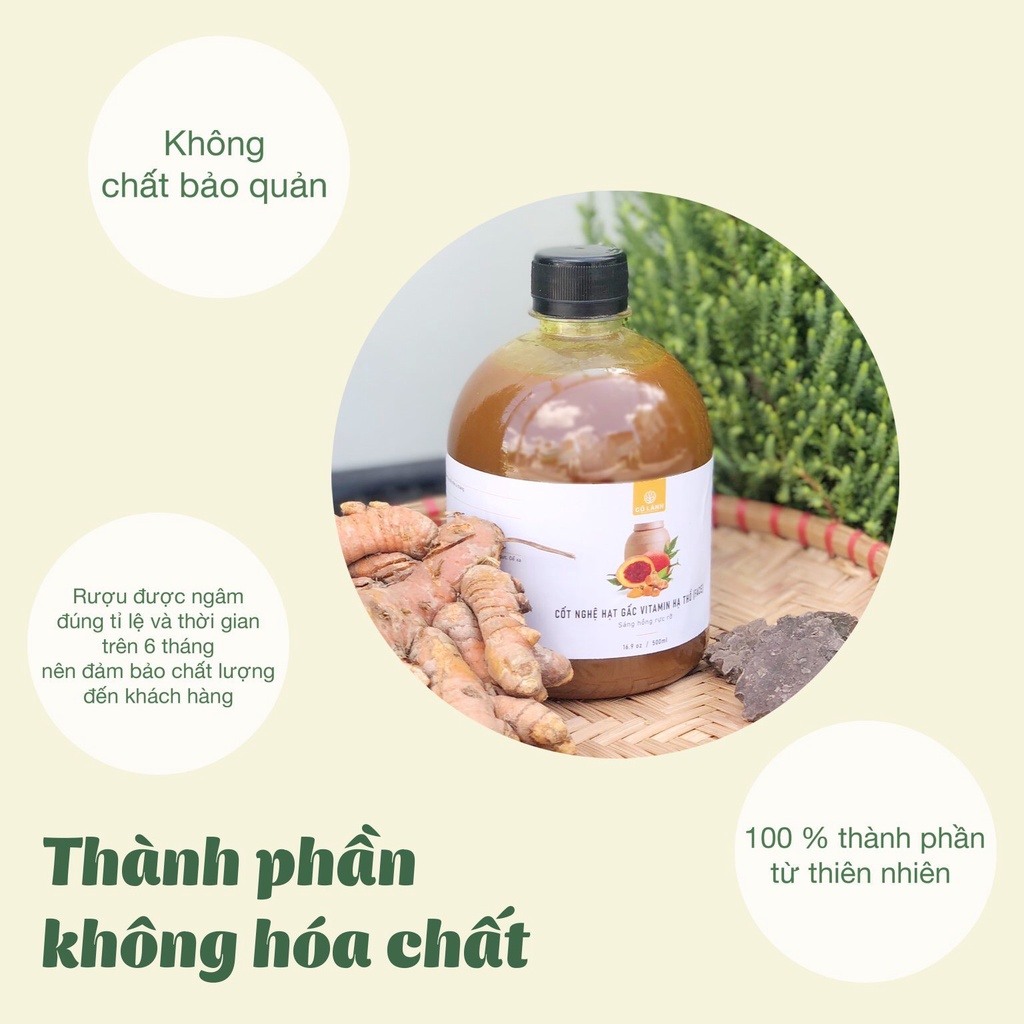 Cốt nghệ gấc Cỏ Lành - Dưỡng da trắng hồng, chăm sóc da mặt cho mẹ sau sinh