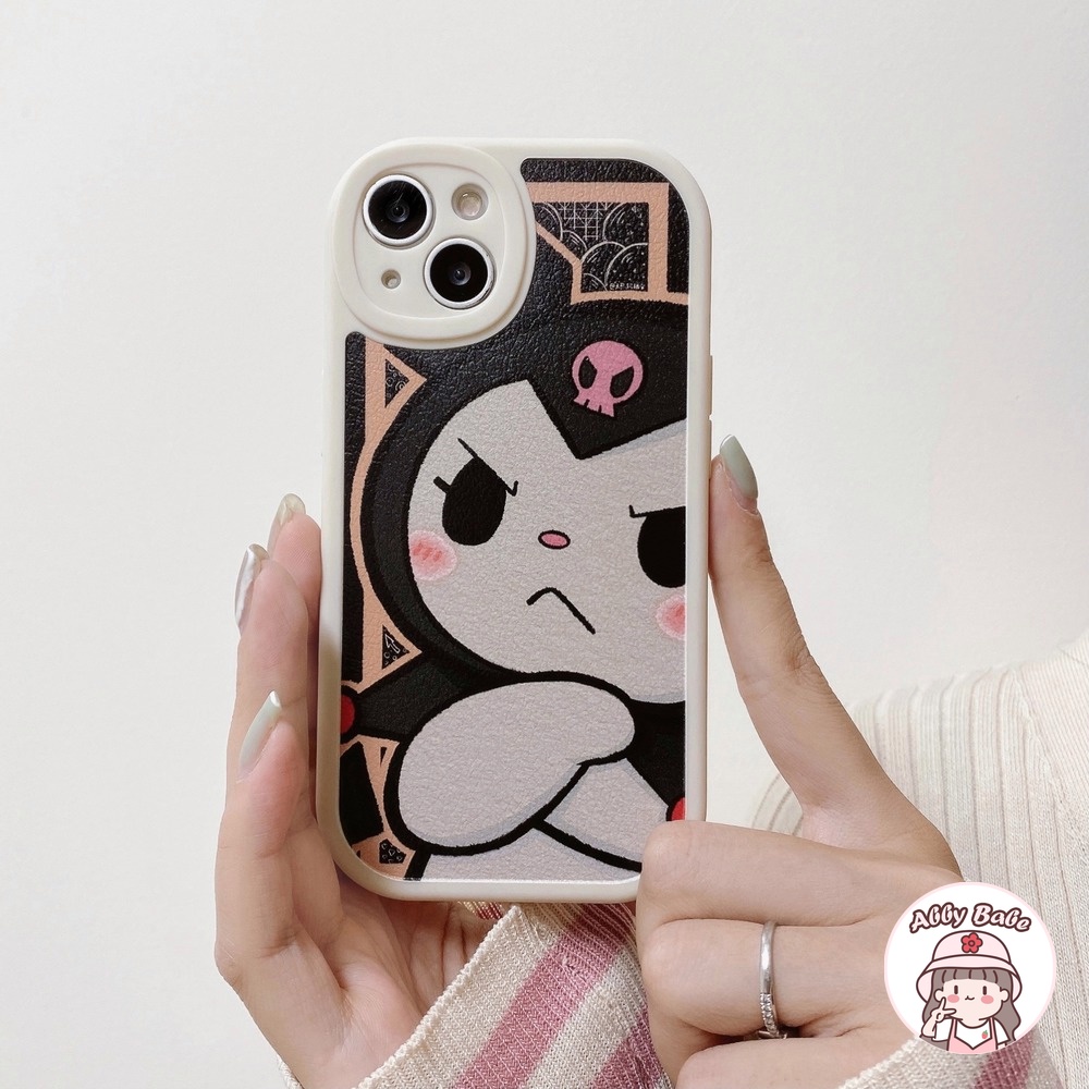Ốp Điện Thoại TPU Mềm Phối Da Mặt Nhám In Hoạt Hình Kuromi Melody Cho Iphone 11 7Plus 13 12 11 Pro Max X XS 12 13 XR