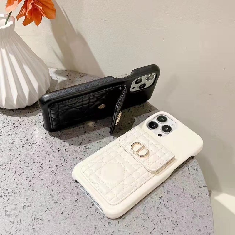 Ốp Điện Thoại Màu Kẹo Ngọt Có Ngăn Đựng Thẻ Sang Trọng Cho iPhone 14 13 12 11 Pro Max