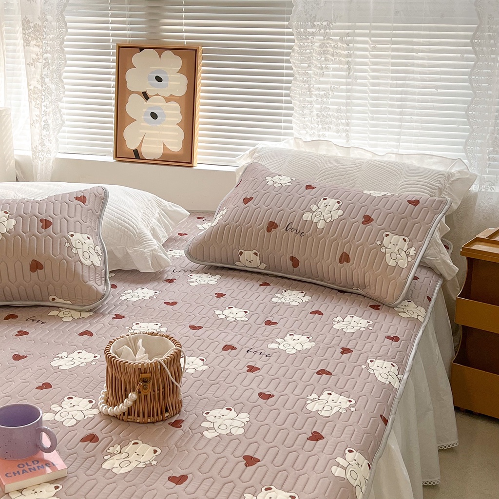 Chiếu điều hòa cao su non 9D M2T BEDDING Luxury vải lụa Tencel mềm mát - Mark Tim Tím