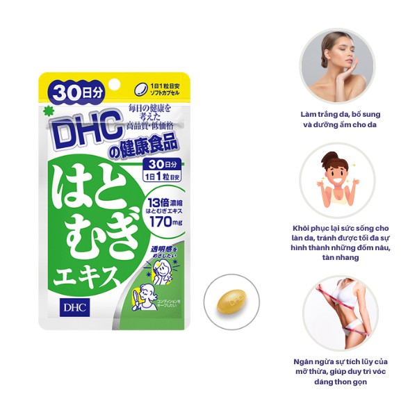 Viên uống Trắng da DHC Nhật Bản Adlay Extract - Gói 20&60 ngày - Duan.Cosmetic