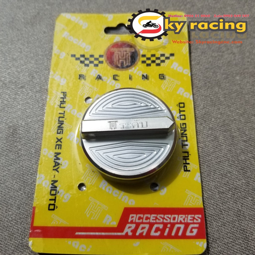 Nắp chụp hộp sên nhôm màu Honda Yamaha  kiểu mũi tên hình dáng bắt mắt
