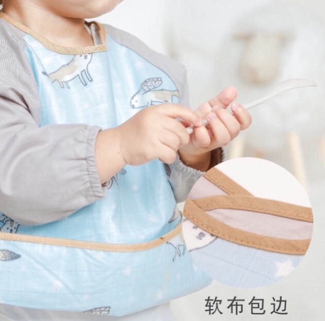 Áo yếm ăn dặm thương hiệu Muslin Tree