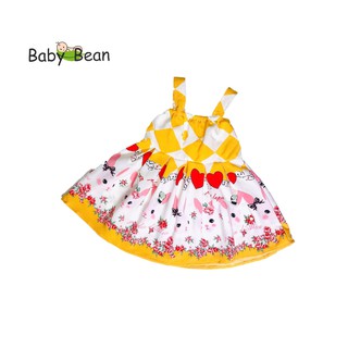Váy Đầm Lụa Bản Dây Bé Gái BabyBean