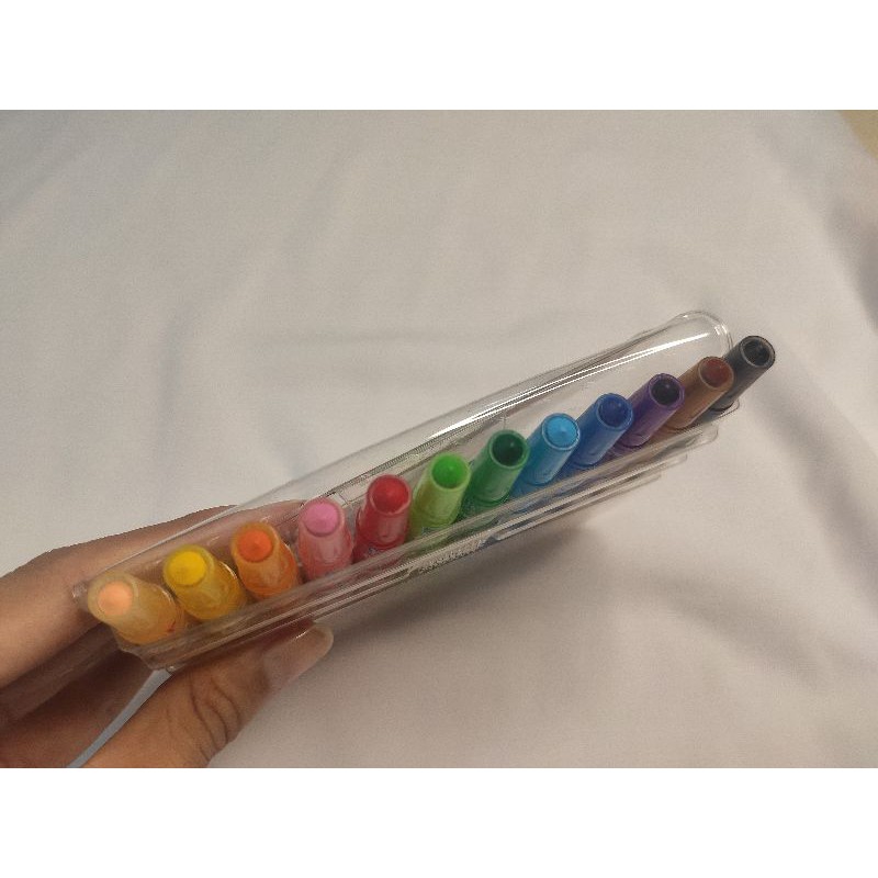 [BÁN CHẠY] 한국 연필 (12 색깔) - Bút sáp màu vặn Hàn Quốc 12 màu, in hình Gấu xinh xắn