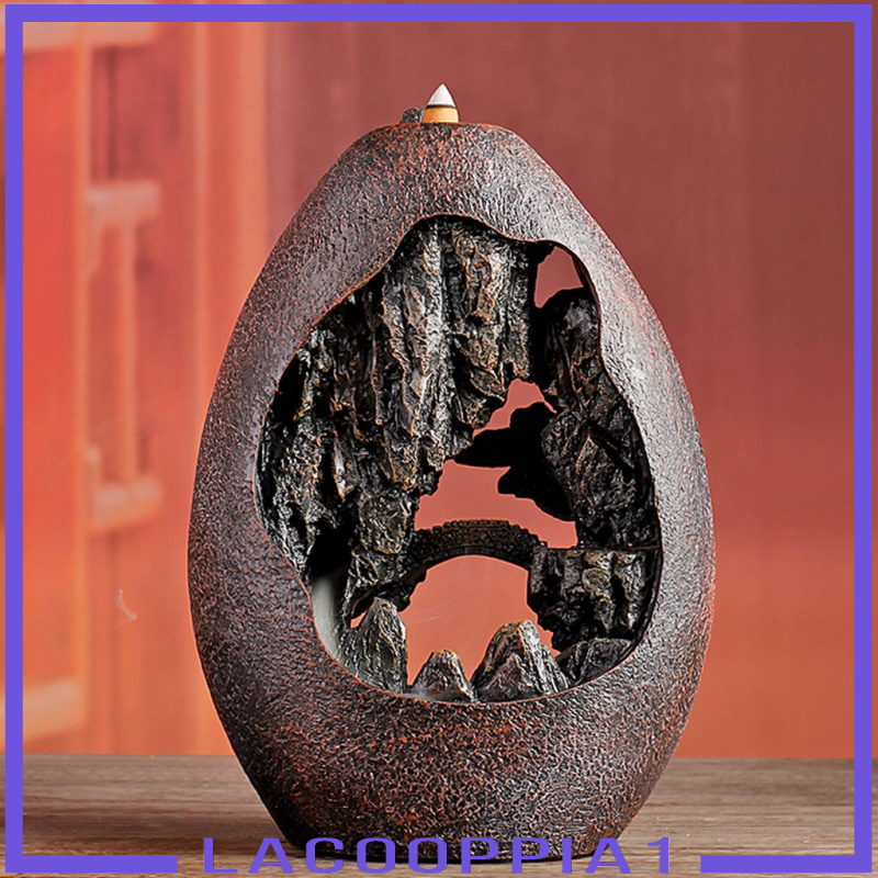 [LACOOPPIA1]Resin Backflow Incense Burner Holder Smoke Waterfall Aromatherapy Gift