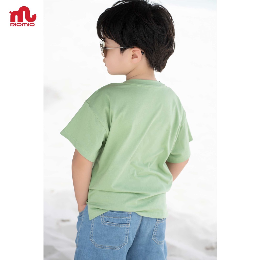 Áo thun cotton bé trai  3-11 tuổi size 15-40kg RIOMIO cotton 4 chiều túi hộp phong cách Hàn Quốc - RA203