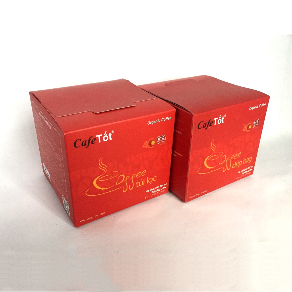 [10 gói x 16 gram] Cà Phê Túi Lọc CafeTot (Cafe Tốt) Phin Giấy Rang Xay 100% Rang Mộc Nguyên Chất Không Phụ Gia