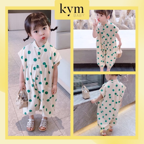 [FORM ĐẶC BIỆT XEM KỸ BẢNG SIZE] Jumpsuit Chấm bi cho bé J531