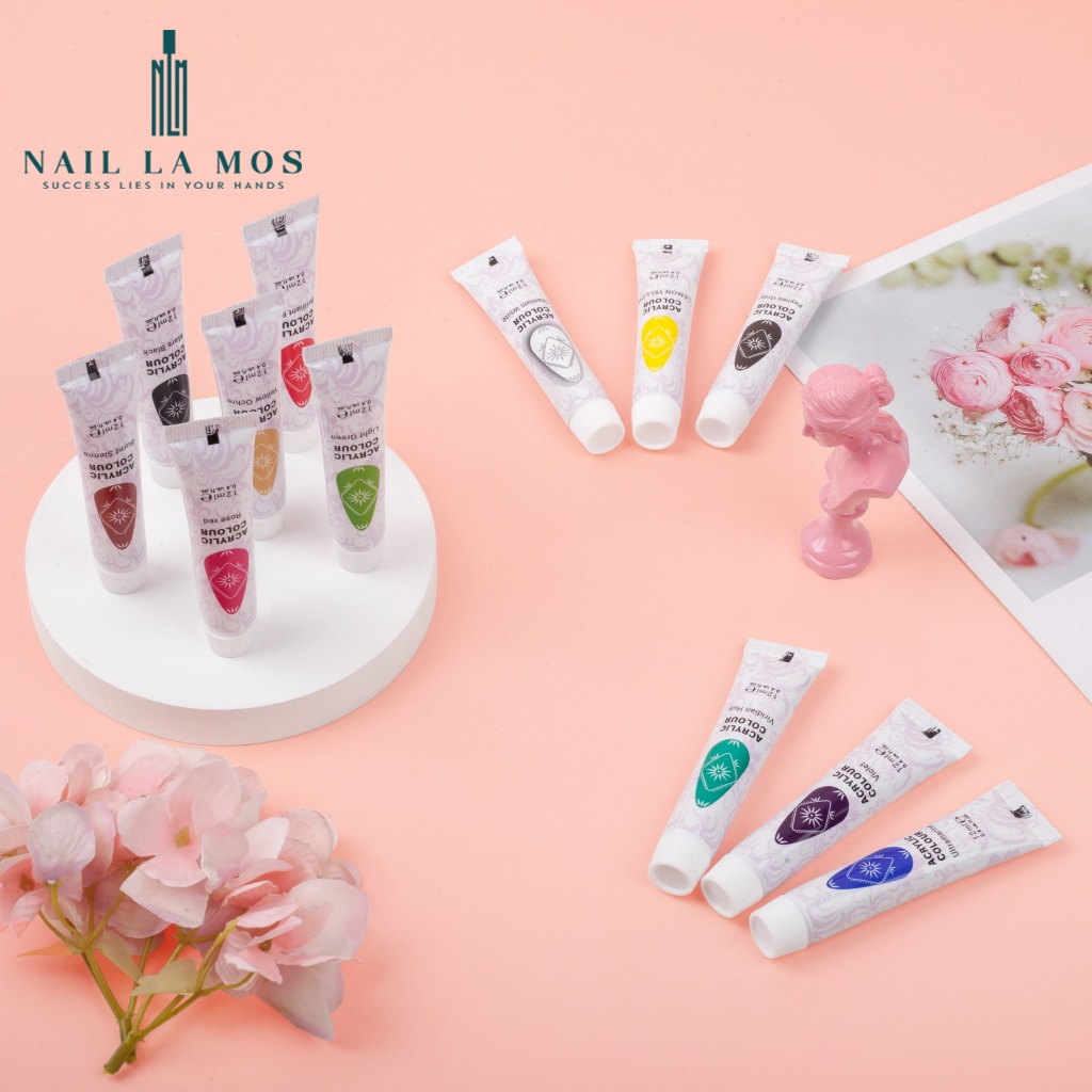 Set bột vẽ cọ bản Ecor Fin chính hãng 12 màu chuyên dụng