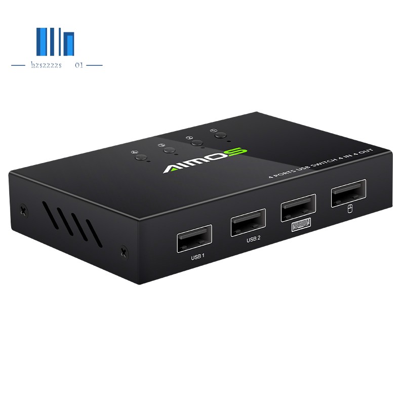 Thiết bị chia sẻ máy in cổng USB 2.0 USB AIMOS 4 đầu vào 4 đầu ra KVM Switch có thể gắn bàn phím và chuột | BigBuy360 - bigbuy360.vn