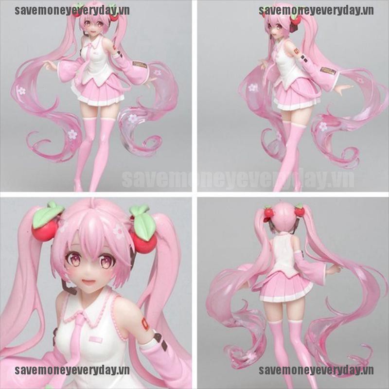 [🍄🍄Save] High Quality Anime Miku Pink Sakura Miku PVC Statue Figure Model Toys [VN]