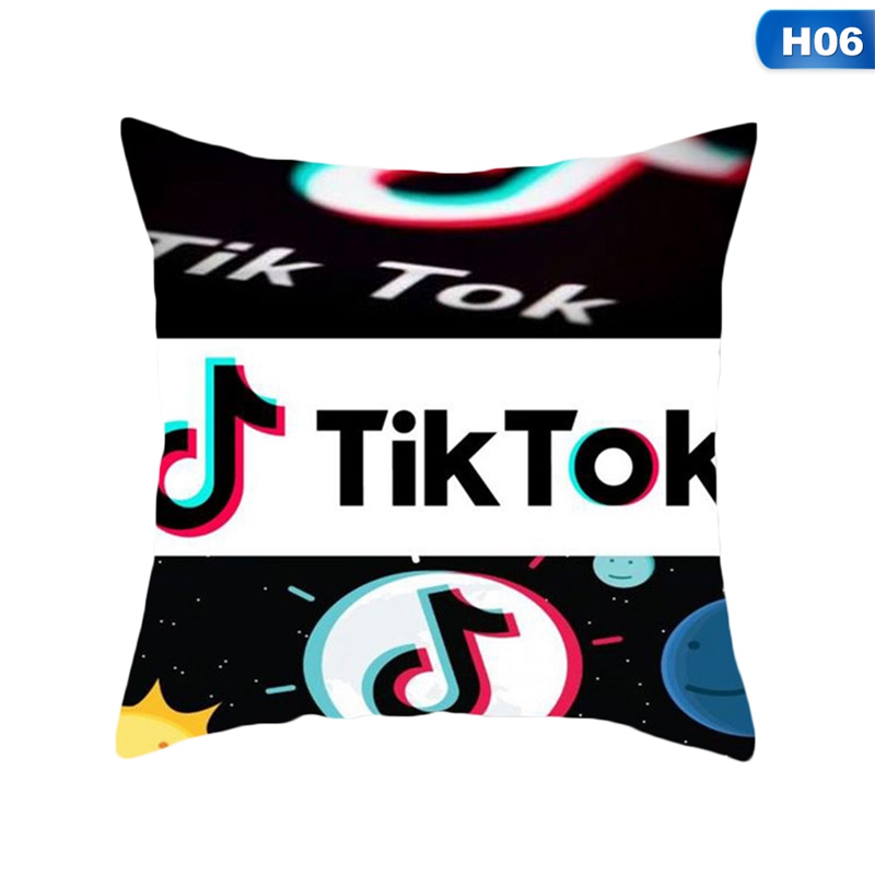 Vỏ Gối Vuông In Hình Tik-tok Độc Đáo Trang Trí Văn Phòng