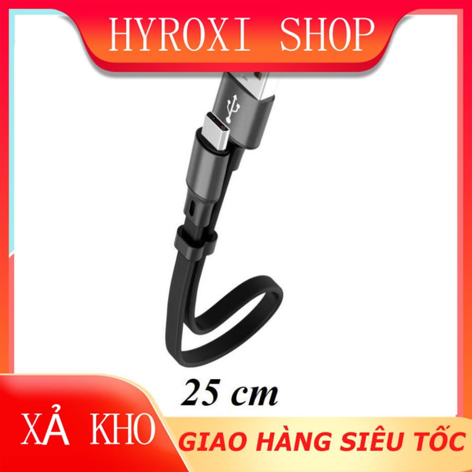 Cáp sạc iPhone Lightning – Type C – Micro USB loại ngắn 25 cm mẫu 1 HYROXISHOP