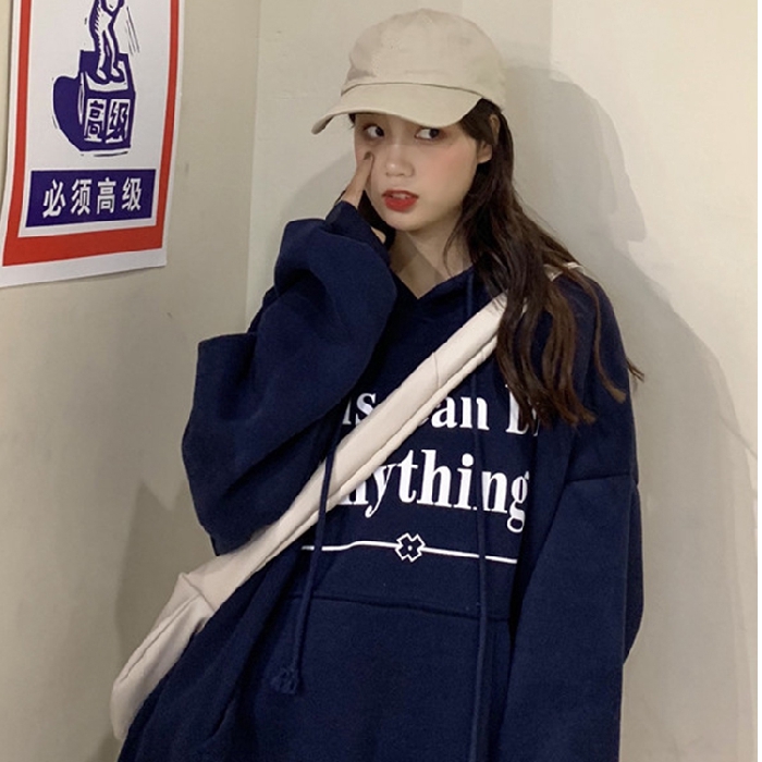 Áo hoodie Hàn Quốc dáng rộng in chữ thời trang | WebRaoVat - webraovat.net.vn