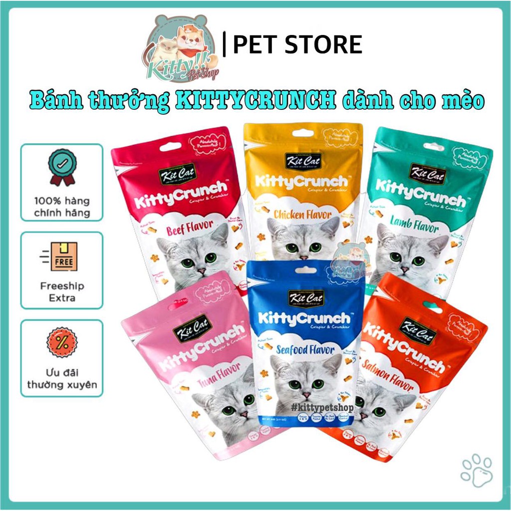 Kitty Crunch - snack bánh thưởng cho mèo, nhiều vị, thơm ngon của Kit Cat, thức ăn vặt cho mèo - Kitty Pet Shop