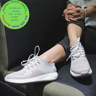 GIÀY NHỰA CROCS LITERIDE PACER XỊN ĐÉT CHO NAM VÀ NỮ MÀU XÁM, FULL BOX