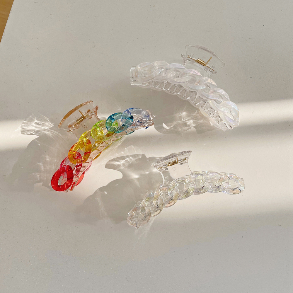 Kẹp Tóc Dạng Xoắn Dài Trong Suốt Nhiều Màu Cho Nữ