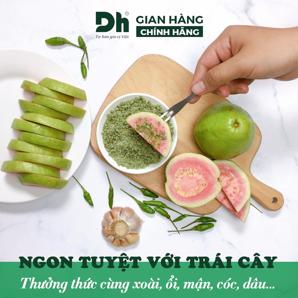 Muối ớt xanh Tây Ninh DH Foods hạt to gia vị chấm hoa quả loại 1 thơm ngon 60/120gr