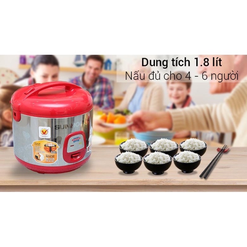 NỒI CƠM ĐIỆN SUNHOUSE SH18S 1.8L BẢO HÀNH 12 THÁNG