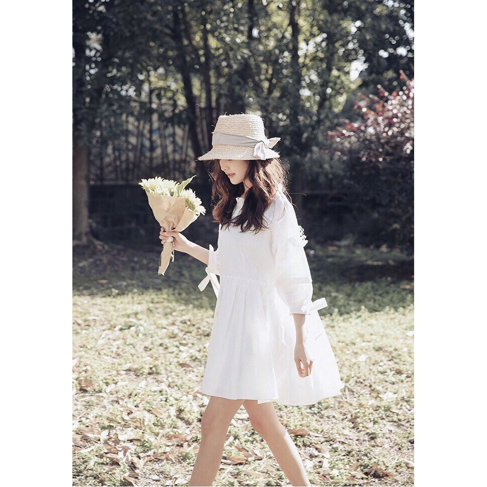 Đầm baby doll xô viền ren