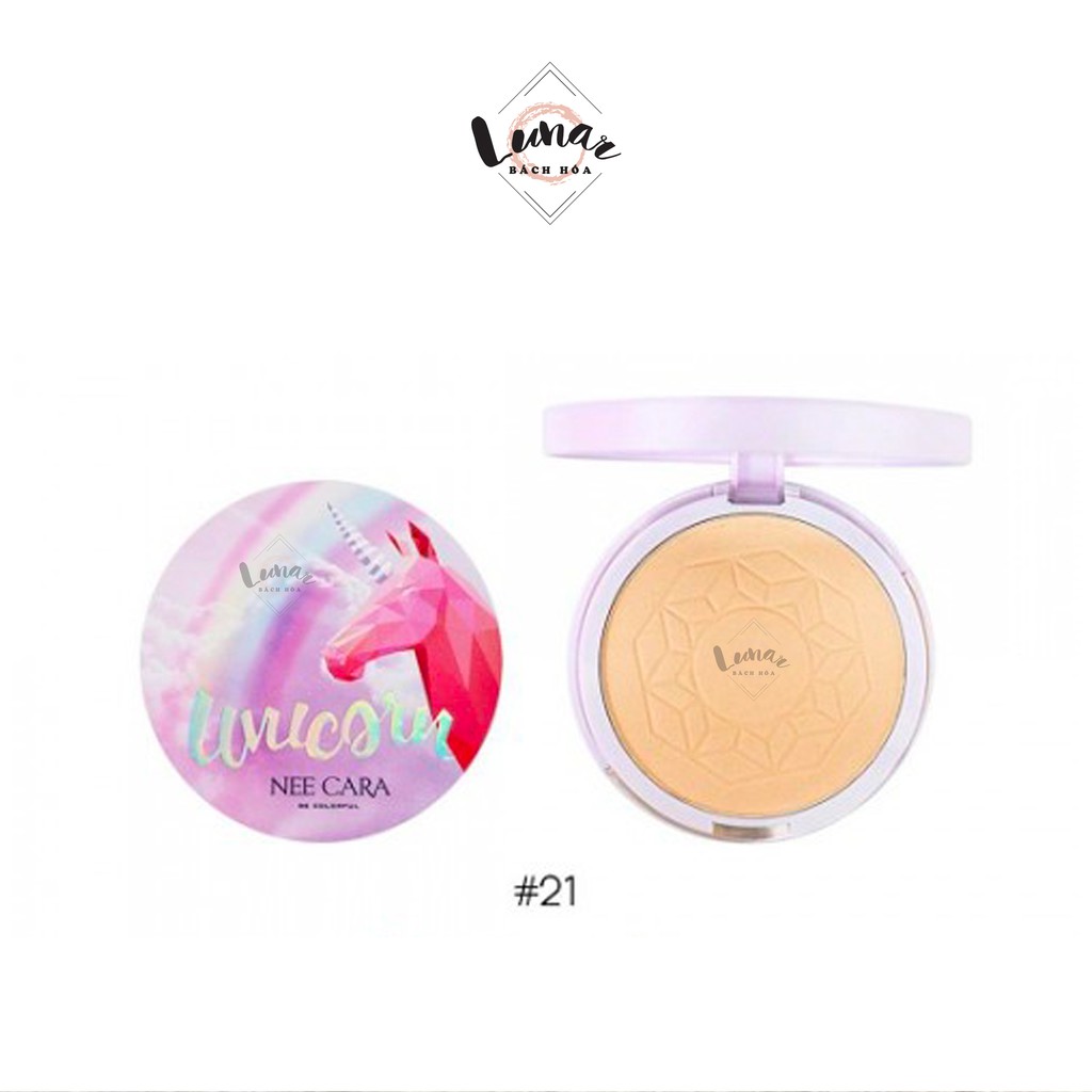 Phấn Phủ Kiềm Dầu Che Phủ Cao Nee Cara Tông Tự Nhiên Unicorn Pressed Powder N663 No.21 - Phấn Phủ Nee Cara Tông Tự Nhiên