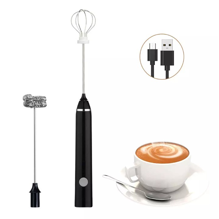 Máy đánh trứng, que tạo bọt cafe mini cầm tay không giây chính hãng 3 cấp độ