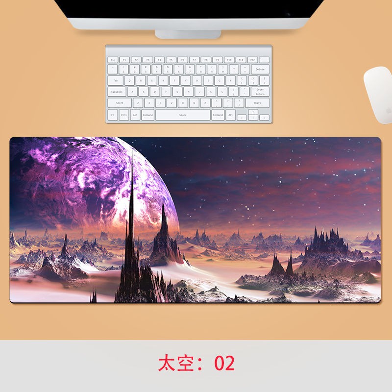 Thảm Lót Bàn Phím Cỡ Lớn In Hoạt Hình Vũ Trụ Dễ Thương