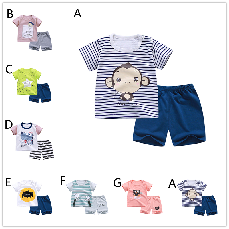 Bộ 2 Áo Thun Cotton Tay Ngắn 2021 + Quần Short Cho Bé