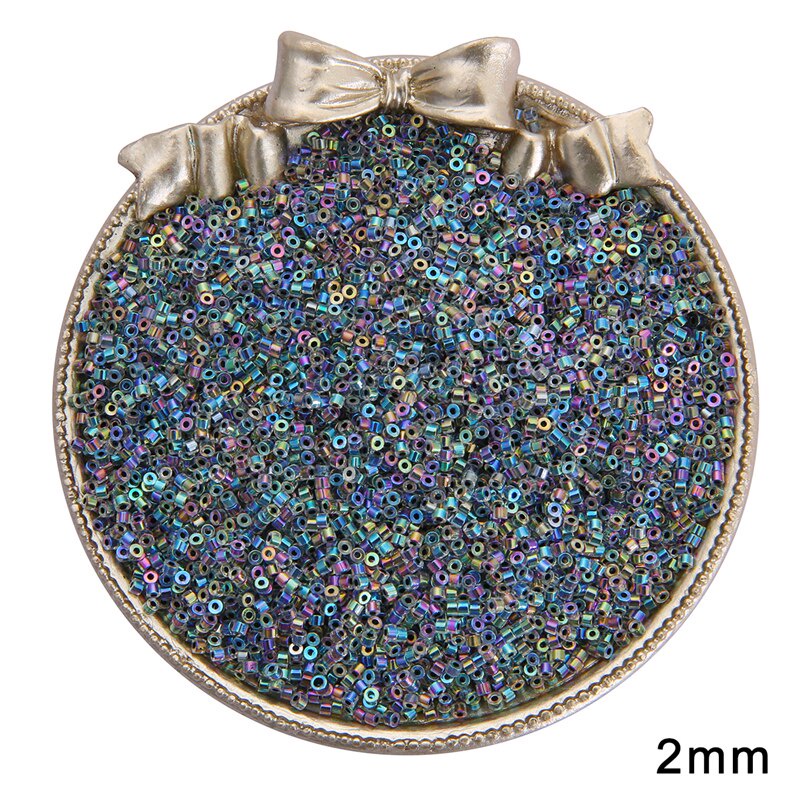 Bộ 1000 hạt thủy tinh nhiều màu sắc dùng làm trang sức phụ kiện thủ công 2mm