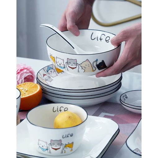 Bộ sưu tập bát đĩa họa tiết mèo LIFE