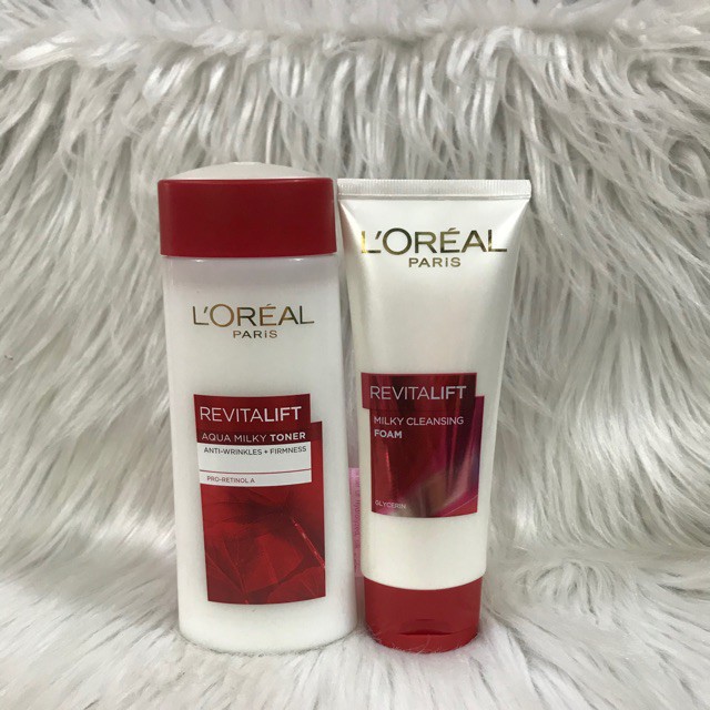 ✅ Chính hãng Combo Nước hoa hồng Loreal lão hoá 200ml + Sữa rửa mặt Loreal 100ml