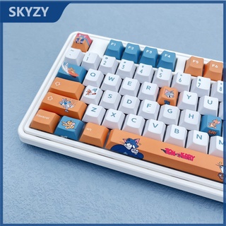 Tom và Jerry Keycaps Cherry Hồ sơ Phim hoạt hình Anime Keycaps PBT DYE-SUB Bàn phím cơ Keycaps 134 Phím
