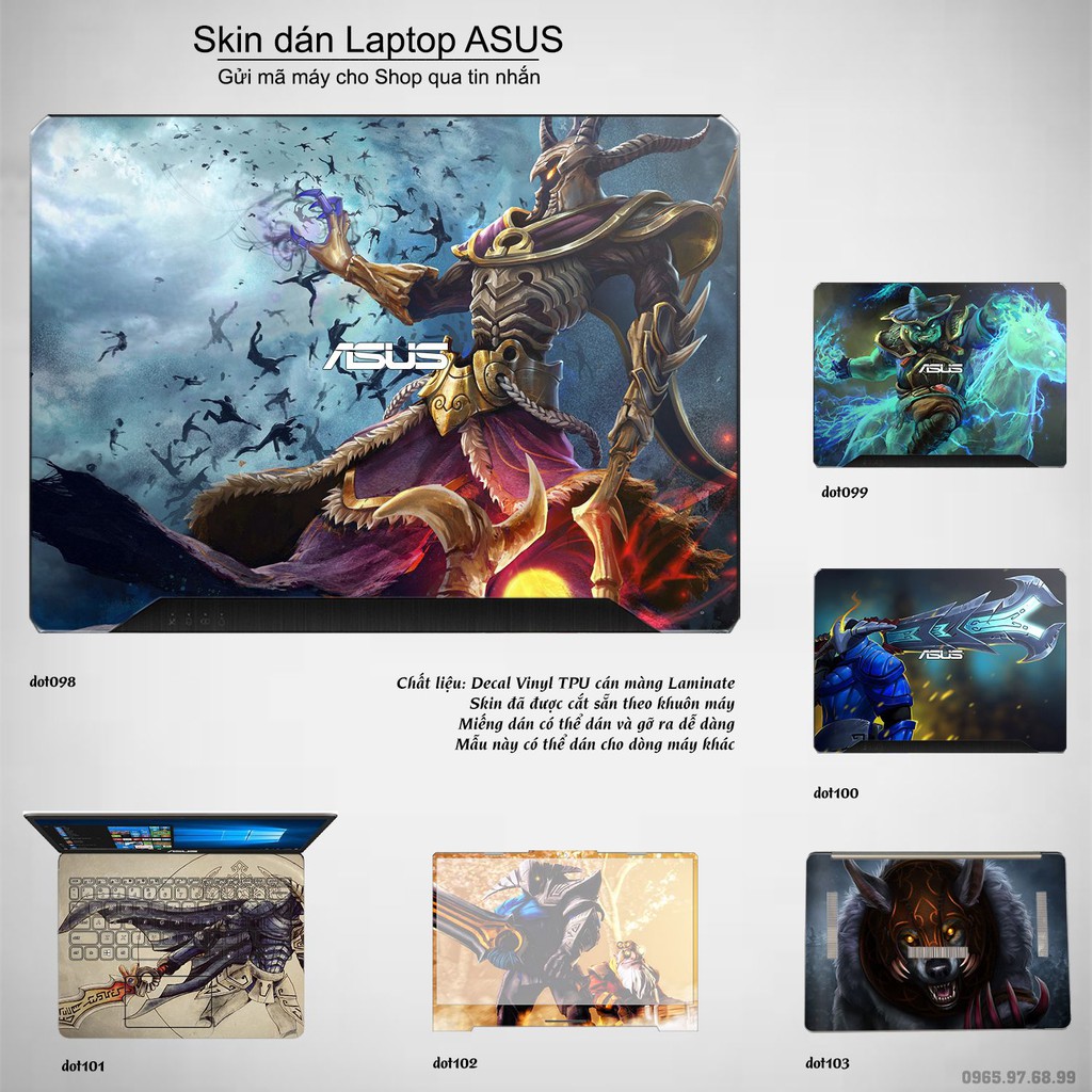 Skin dán Laptop Asus in hình Dota 2 nhiều mẫu 17 (inbox mã máy cho Shop)