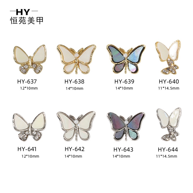 [Hàng Mới Về] Phụ Kiện Hình Bướm Trang Trí Móng Tay Nghệ Thuật Hợp Thời Trang