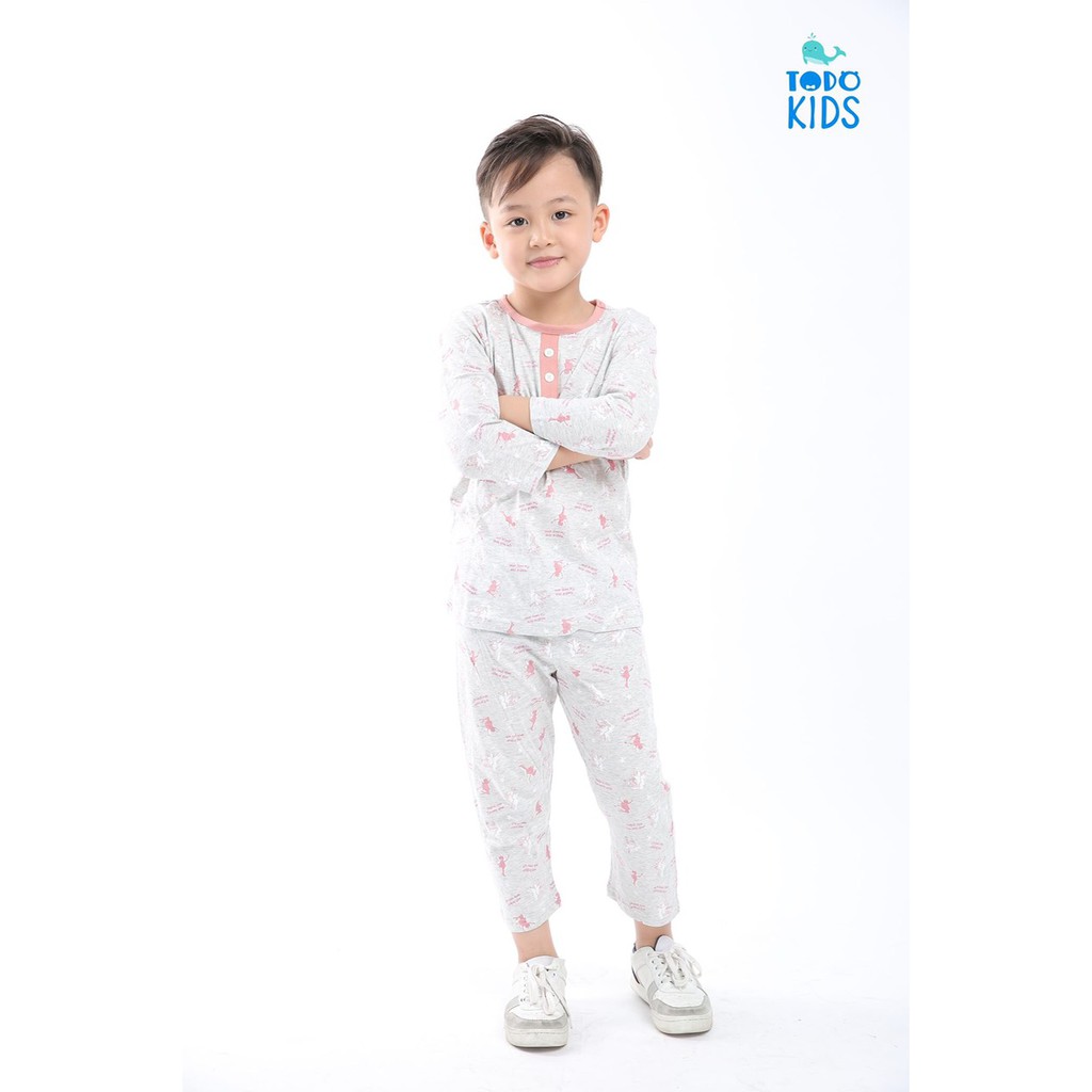 Bộ thu cotton lửng I MONG xuất Hàn cho bé