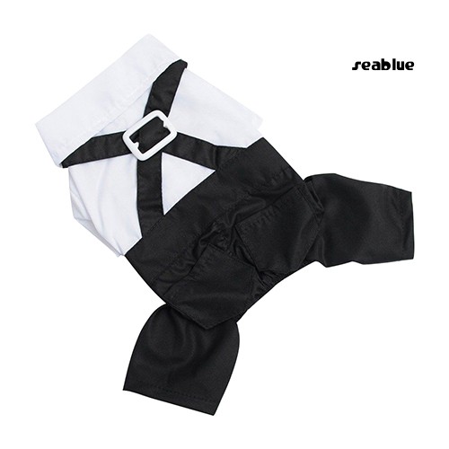 Bộ Đồ Hóa Trang Cho Cún Cưng Phối Dây Đai Và Thắt Nơ Màu Đen Trắng Dễ Thương