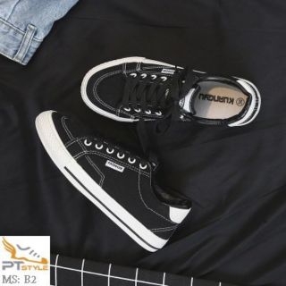 Giày Bata nữ 3 màu đen đỏ trắng - Mã B2