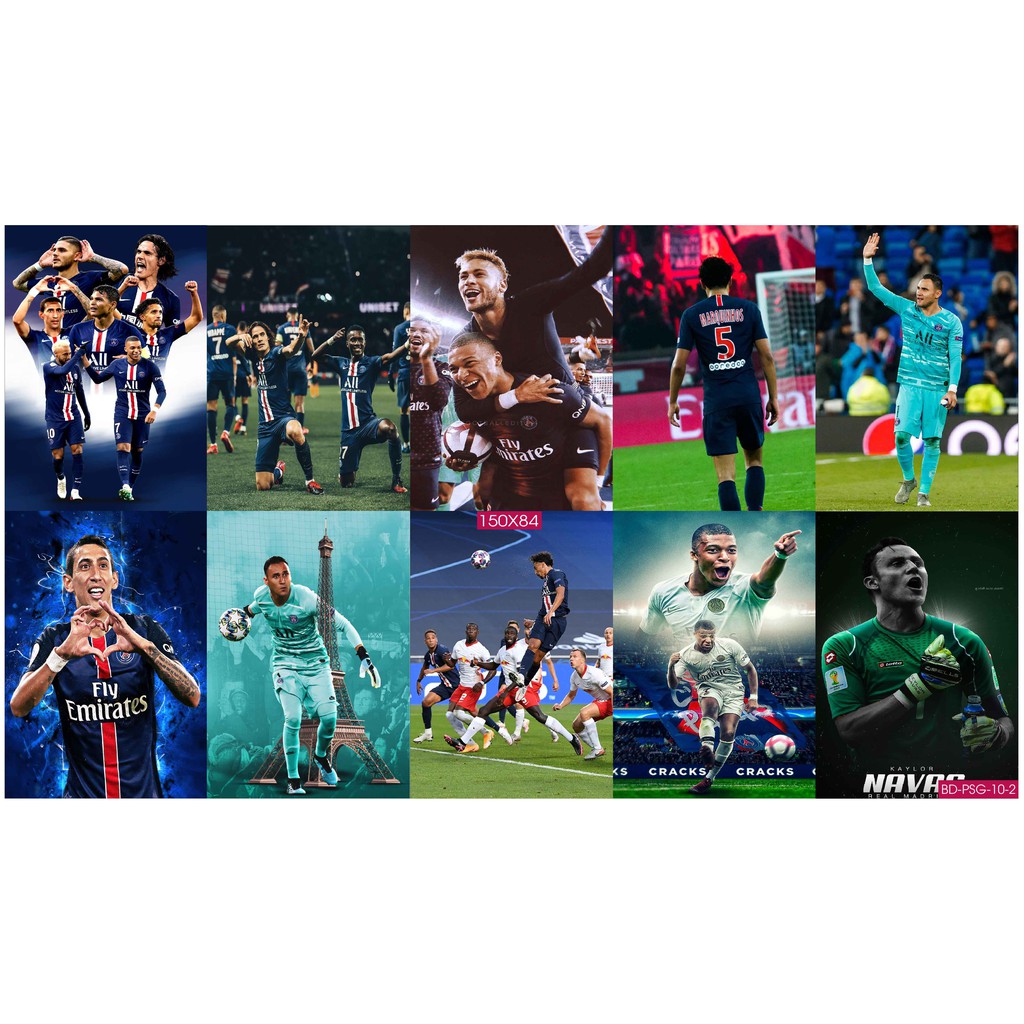 Combo Set 10 tờ Decal dán tường đội bóng PSG