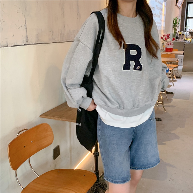 Áo Nỉ Nữ Dài Tay Cổ Tròn Thời Trang Hàn