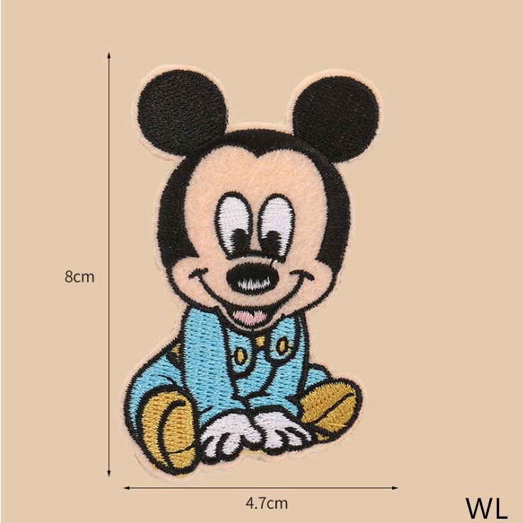 Nhãn Dán Ủi Quần Áo Thêu Hình Thương Hiệu Hoạt Hình Cổ Điển Có Thể Ủi Bằng Tay fujiya girl tramp mickey minnie
