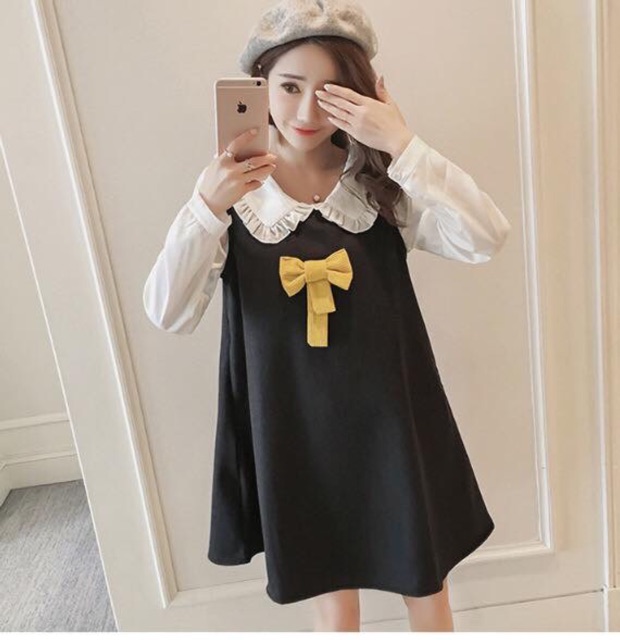 Váy bầu thu đông- đầm bầu công sở