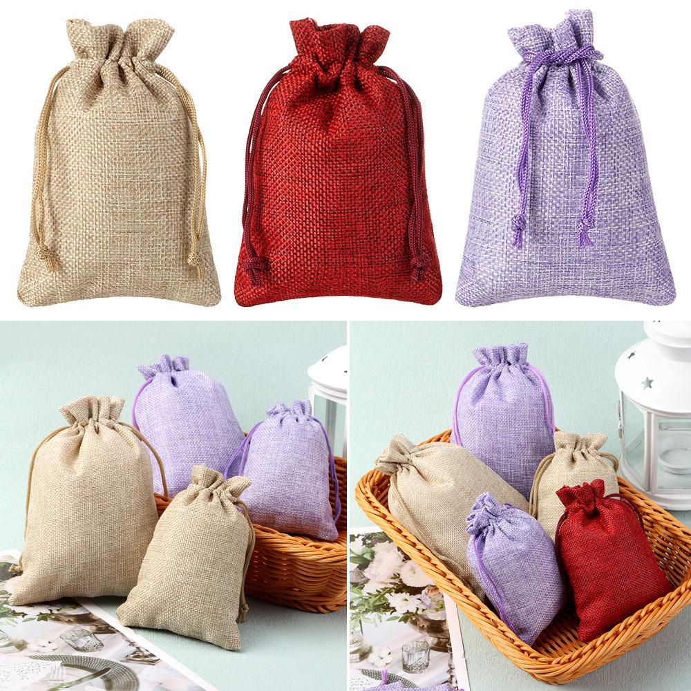 1 Túi Đựng Kẹo Giáng Sinh Bằng Sợi Đay Mới