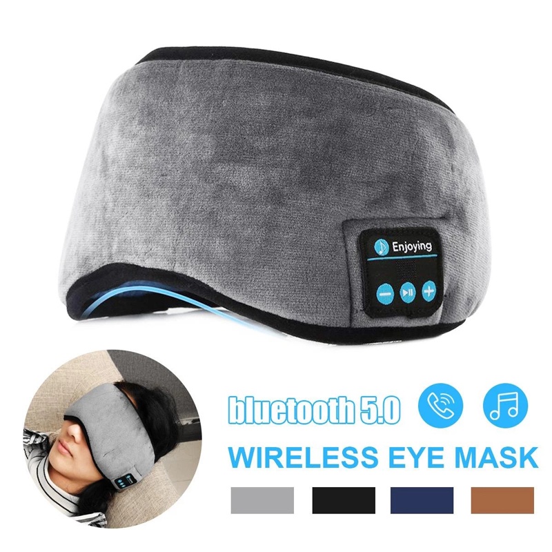 Băng Bịt Mắt Ngủ Sleepthy, Mặt nạ che mắt ngủ có tai nghe Nhạc Kết Nối Bluetooth 5.0 - GutechStore