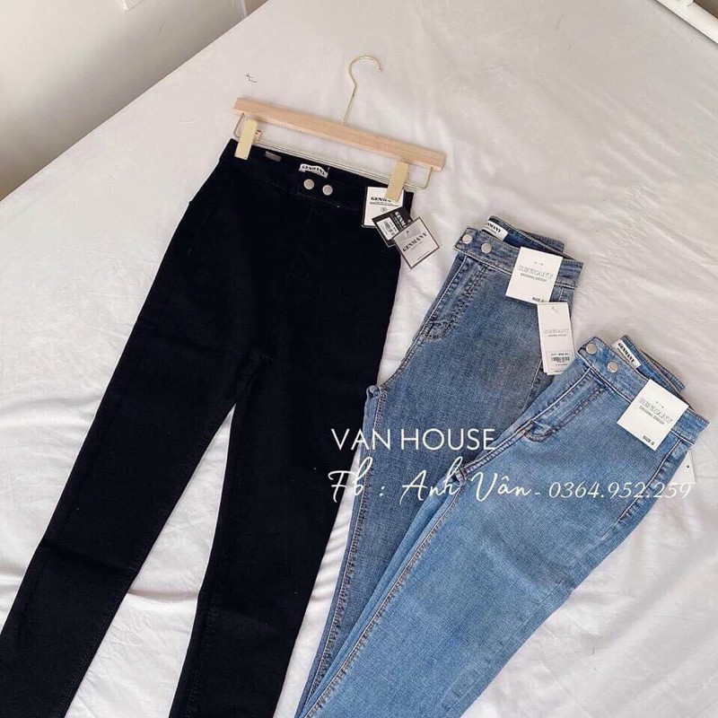 quần jean ôm skinny lưng cao 2 khuy siêu hack dáng | BigBuy360 - bigbuy360.vn