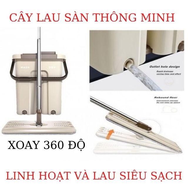 Câu Lau Nhà, Bộ Lau Nhà Tự Vắt Thông Minh 360 Độ Kèm Thùng Và 2 Khăn Lau Nhà Siêu Bền Giá Rẻ Tại Hà Nội.