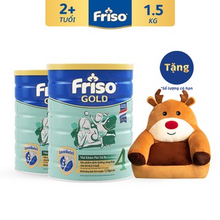 [Tặng sofa tuần lộc] Combo 2 Lon Sữa Bột Friso Gold 4 (1500G/Lon)