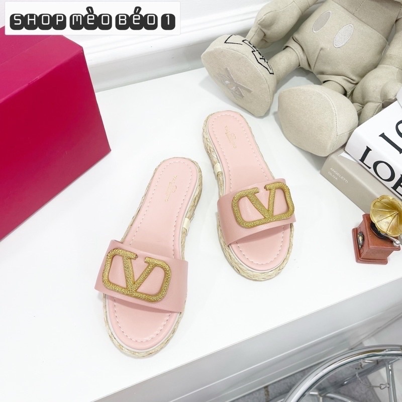Dép valen quai ngang tag khoá đế cói fullbox