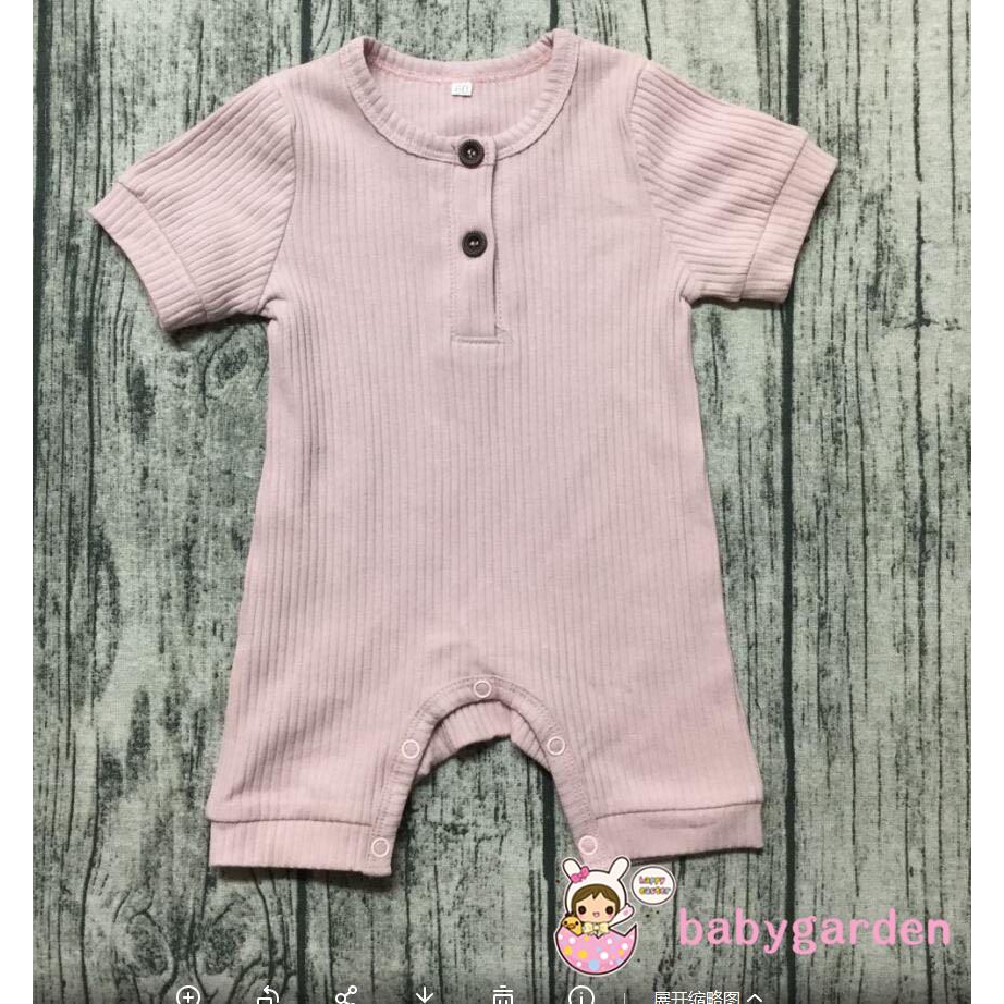 Áo Liền Quần Tay Ngắn Màu Trơn Dành Cho Em Bé